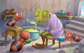 The Ant and The Grasshopper: A Tale of Harmony moral tales for children, short stories, stories for kids, bedtime stories, grandmas stories