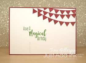 scissorspapercard, Stampin' Up!, Kindred Stamps, Just Add Ink, Waterfront, Pick A Pennant, Wizard Friends, Students Of Magic, Bendy Card