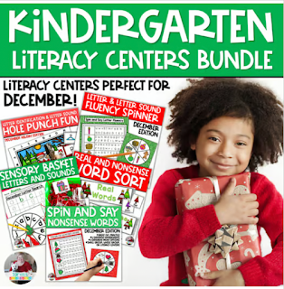 Grab this Kindergarten Literacy Centers Bundle for even more fun and exciting monthly literacy centers ideas to use in your classroom this December.