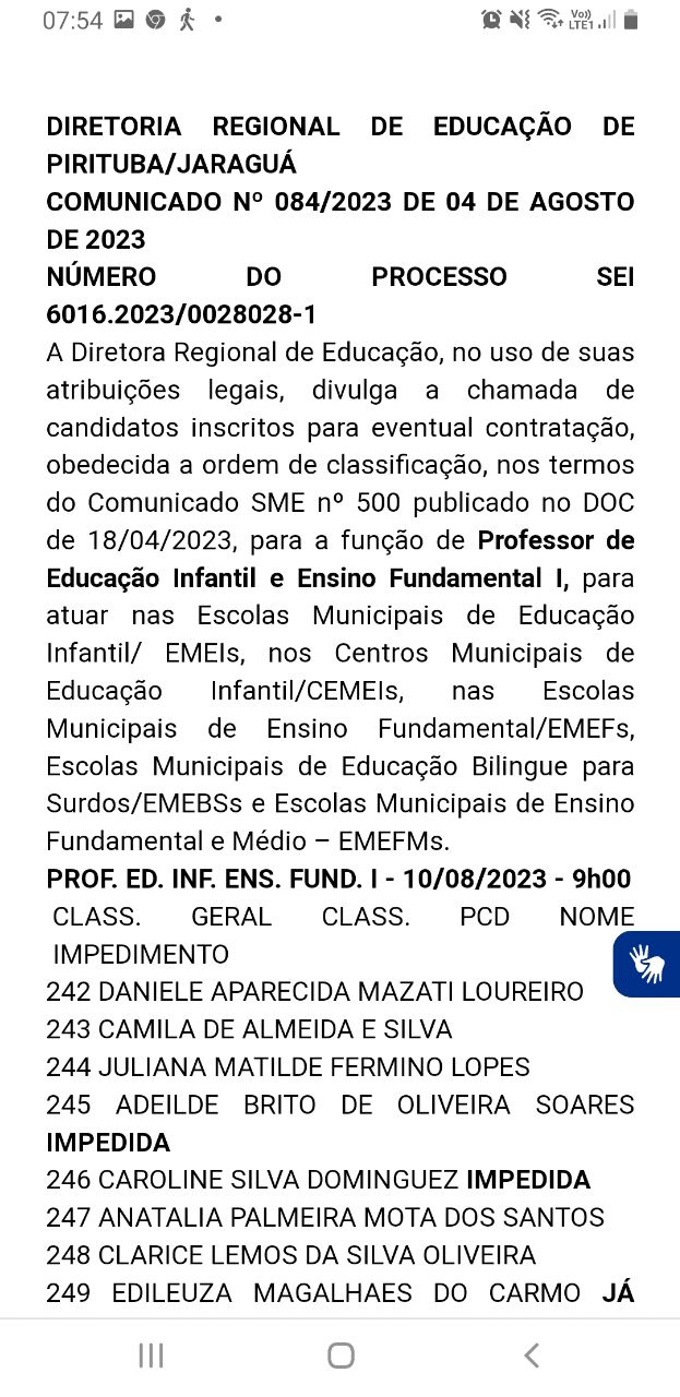 DRE Butantã: chamada para professor contratado de educação infantil, PEIF  II e ensino médio e analista de informações- educação física