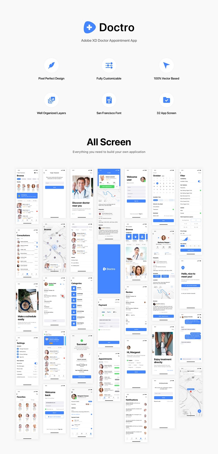 Best Adobe XD Doctor Appointment App