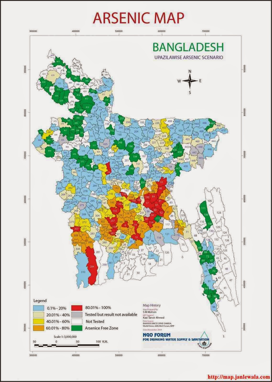 bangladesh arsenic scenario map