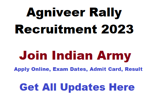 Army Agniveer Rally Recruitment Online From 2023