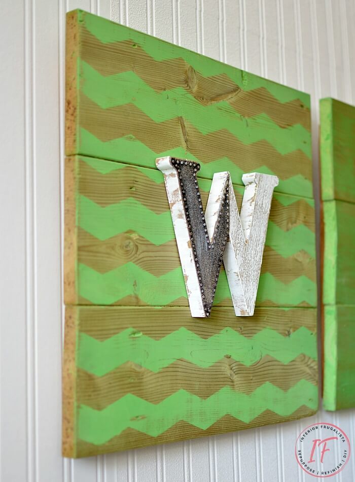 DIY Chevron Monogram Wall Art 