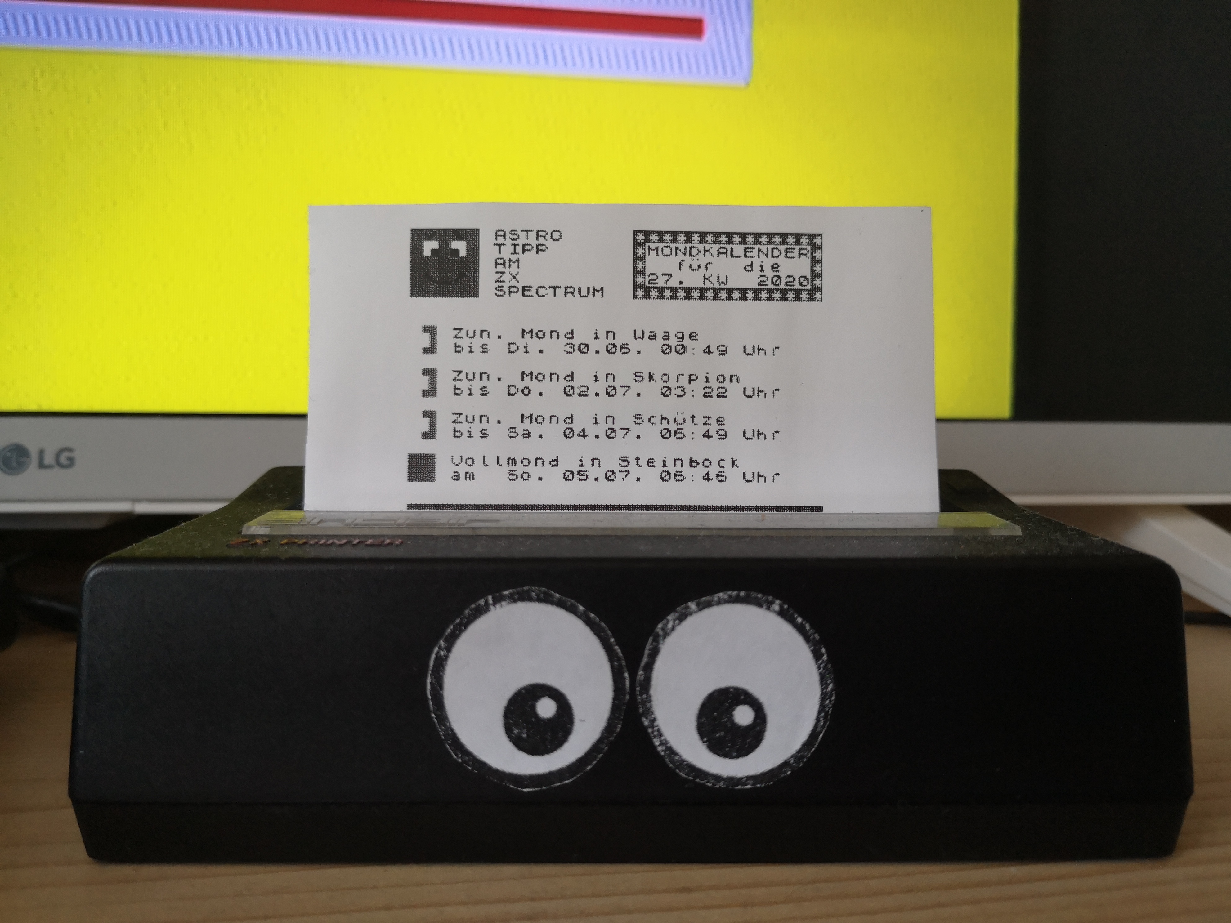 Mondkalender - Ausdruck am ZX Printer