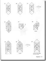 Elefante papiroflexia con diagramas