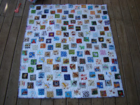 Disappearing nine patch I Spy quilt