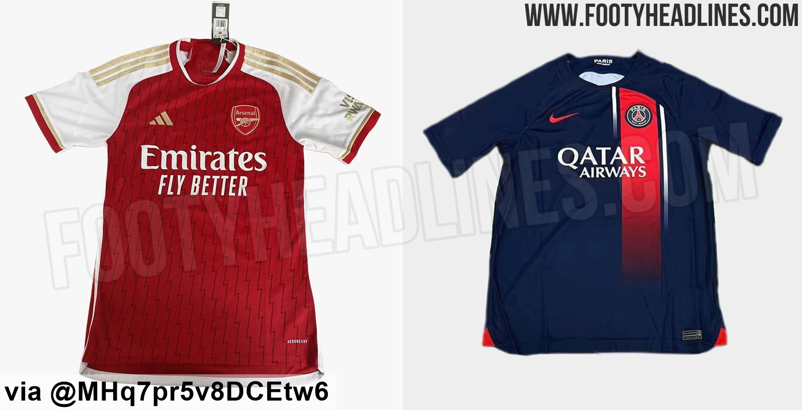 Arsenal & PSG 23-24 Home Kits Leaked - Footy Headlines