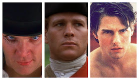 Les personnages présents dans les films de Kubrick : Alex DeLarge, Barry Lyndon et Bill Harford.