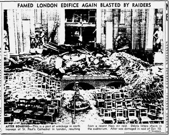 19 April 1941 worldwartwo.filminspector.com St. Paul's London Blitz damage