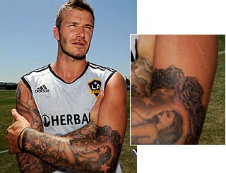 Beckham Tattoo  on Uc  Top 10 Hottest Celeb Tattoos   3 David Beckham  Tattoo Sleeves