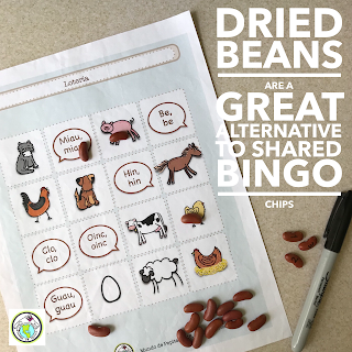 Dried Beans are a great alternative to bingo counters 