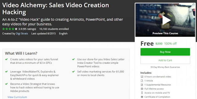 [100% Off] Video Alchemy: Sales Video Creation Hacking | Worth 200$