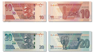 Specimen of new Zimbabwe notes