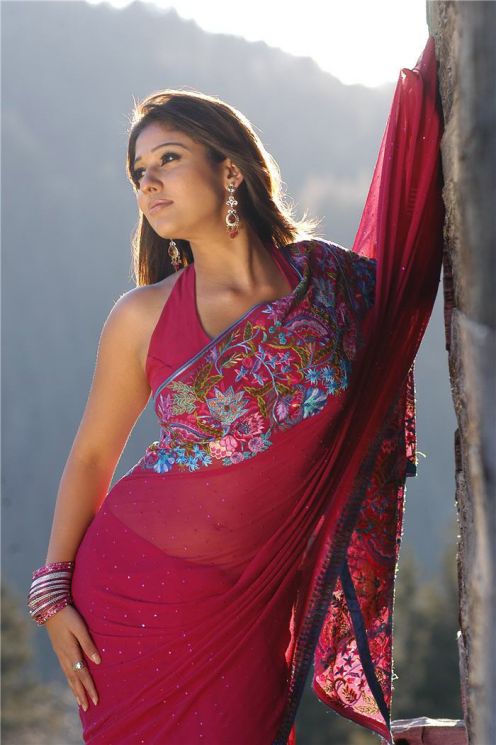 Women Hairstyle: Tamil Actress Nayanthara photo in red 