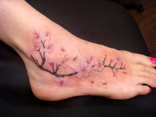 flower foot tattoos