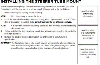 instructions for Specialized SpeedZone stem mount