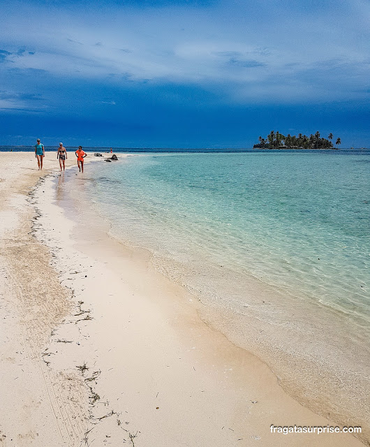 Praia em San Blás no Panamá