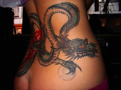 The backdrop of dragon tattoos can be just as diverse as the dragon itself