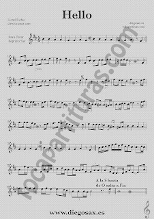 Partitura de Hello para Trompeta y Fliscorno Lionel Richie Sheet Music ...