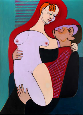 "Gran pareja de enamorados. Matrimonio Hembus" Kirchner 1930