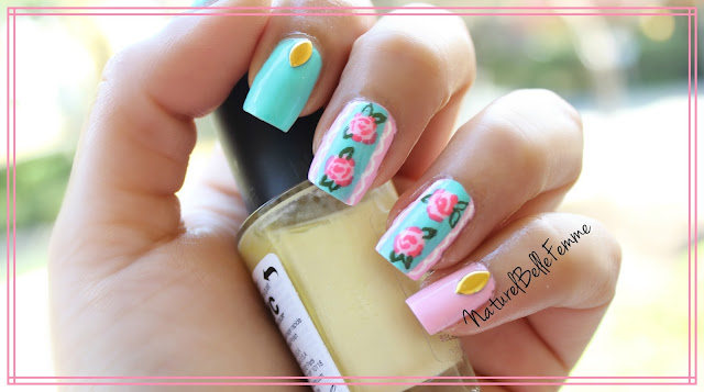 Rose lace nail art