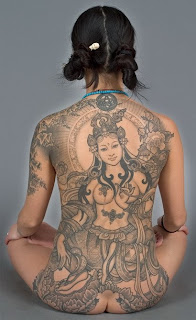 Japanese Religious Tattoo Art on Sexy Japanese Girl