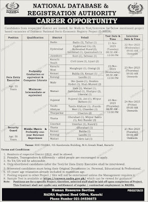 Onilne Applying for NADRA Jobs 2023 [All Pakistan]