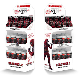 Exclusive Deadpool-branded items from collectible Slurpee cups and straws to chimichangas and Trolli Sour Brite Tiny Hands candy can be found at participating stores.