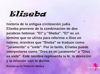 significado del nombre Eliseba