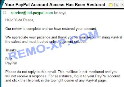 paypal restored