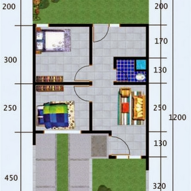 Gambar denah rumah tipe 36 Terbaru