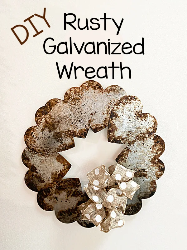 rusty wreath with bow and overlay