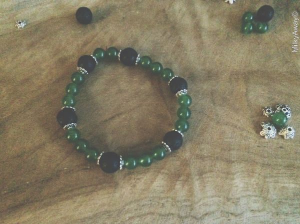 Bracelet en pierre d'aventurine et ses perles de lave My Roller Stone