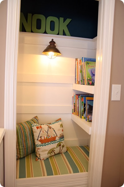 http://thriftydecorchick.blogspot.ca/2011/05/closet-turned-book-nook.html