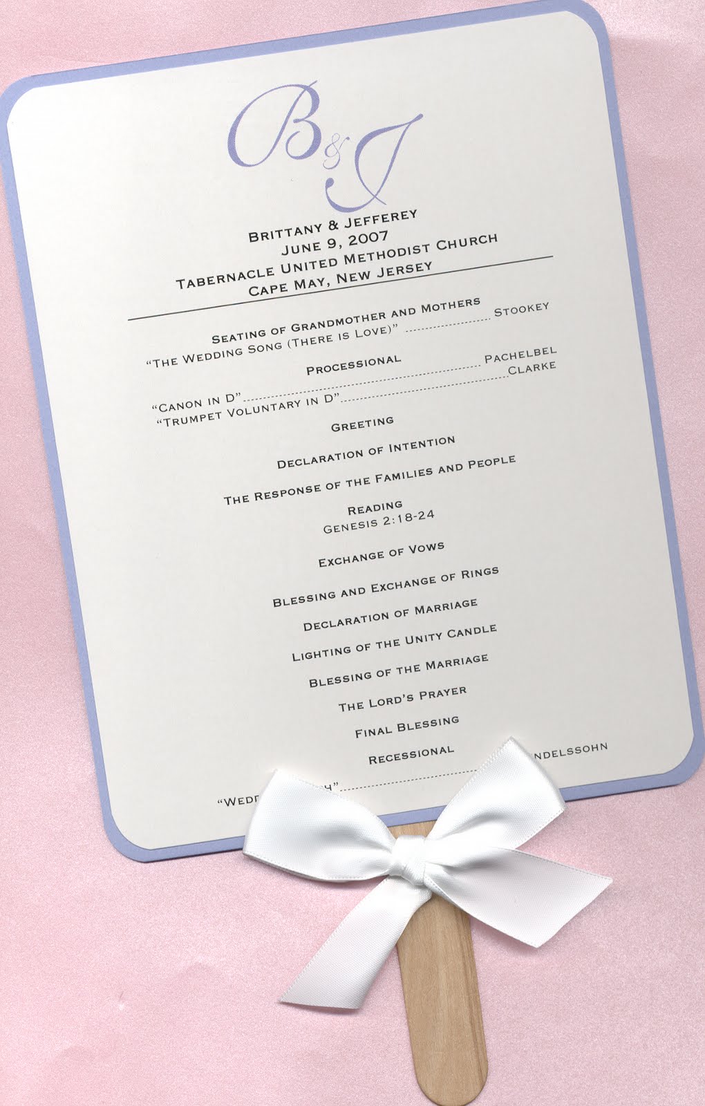 fan style wedding programs