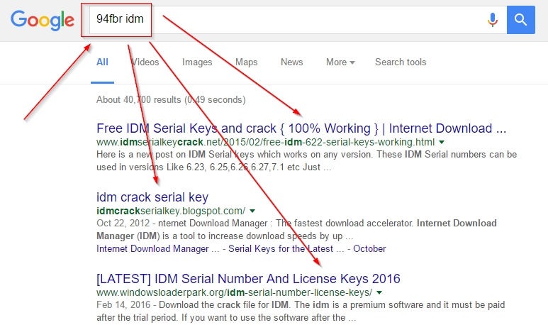 find serial keys using gooogle