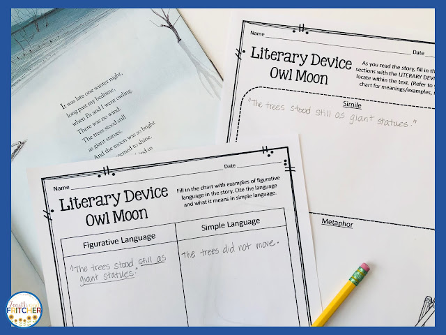 owl moon elementary figurative language