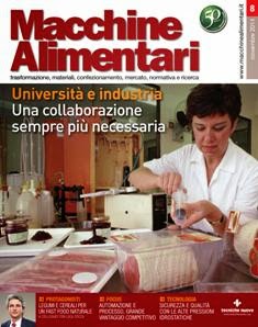 Macchine Alimentari 2014-08 - Novembre 2014 | ISSN 1824-341X | TRUE PDF | Mensile | Professionisti | Packaging | Impianti
Macchine Alimentari si rivolge al mondo industriale degli alimenti solidi, che opera nella filiera dalla trasformazione della materia prima fino al packaging del prodotto finale. La rivista è divisa in cinque grandi sezioni: ortofrutta, carni e insaccati, conserve, prodotti salati (pasta, pizza, pane, ecc.), prodotti dolci (biscotti, cioccolato, caffè, ecc.). Ogni mese per ciascuna sezione saranno affrontate le tecnologie, la ricerca, il mercato e gli aspetti normativi. Una sezione specifica viene dedicata al mondo del confezionamento e del packaging.