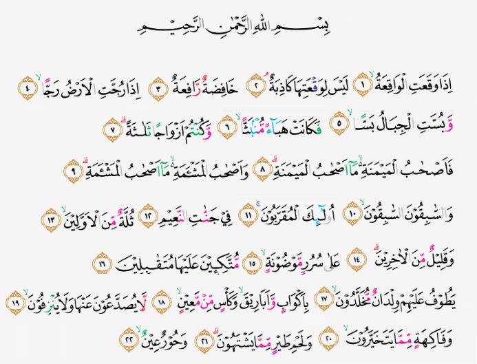 Tajwid Surat Al Waqiah Ayat 1-22 - MasRozak dot COM