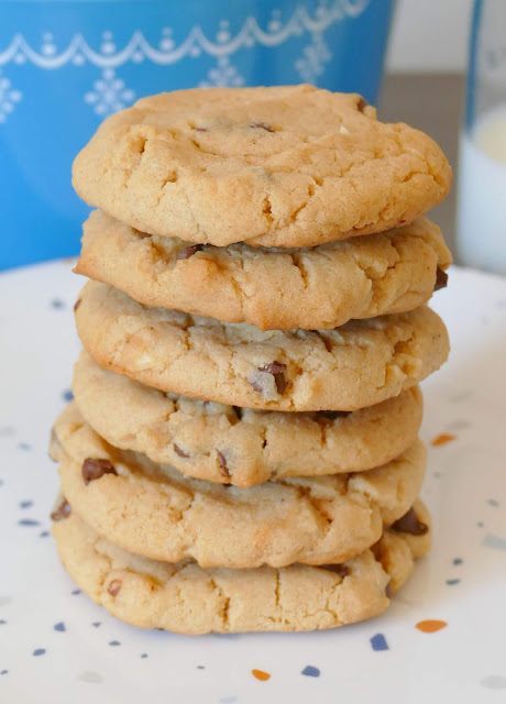 These amazing cookies are the perfect treat for dessert, after school snacks or to cure your sweet tooth craving. The combination of chunky peanut butter and mini chocolate chips make the perfect texture and chewy consistency. These are such a family favorite at our house!