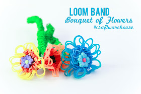 Loom Band Bouquet of Flowers @craftsavy, #craftwarehouse, #rubberbandbracelet, #loombands, #rainbowloom,