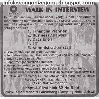 Lowongan Kerja Staff Admin, IT, Data Entri, Business 