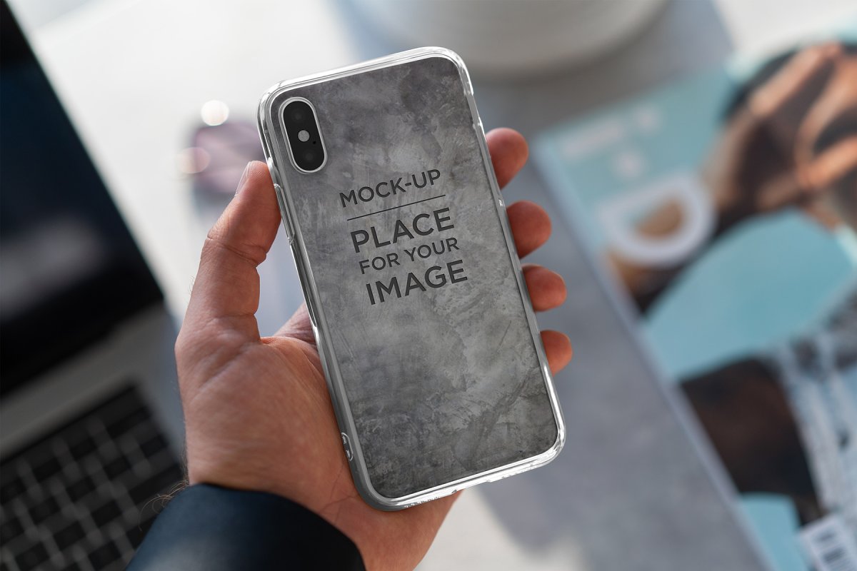 Download IPhone X Clear Case Mockup Good Look For Bright And Dark Design