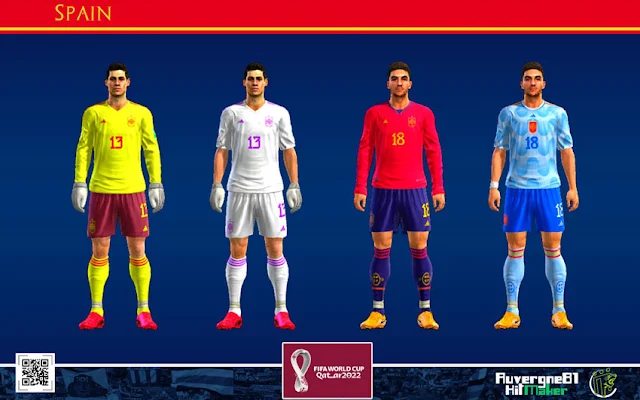 Spain World Cup 2022 Kits For PES 2013