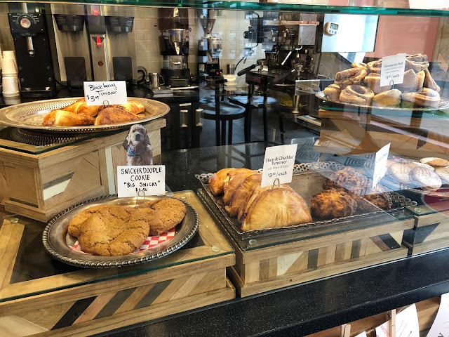 Bakery case at Hot Hands Pie & Biscuit on a busy Saturday morning.