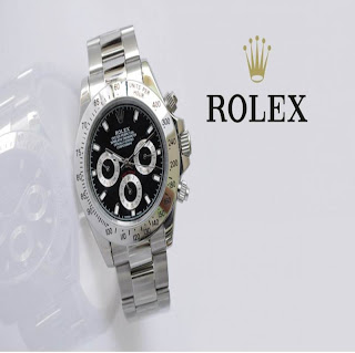 jam tangan keren ROLEX DAYTONA SILVER BLACK