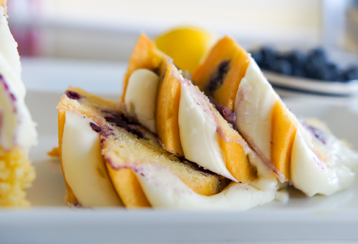 Frosted Lemon Blueberry Bundt Cake 