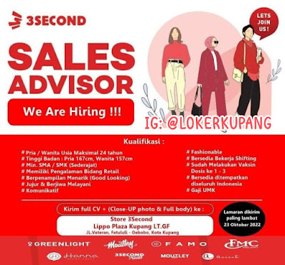 Lowongan Kerja 3Second Sebagai Sales Advisor