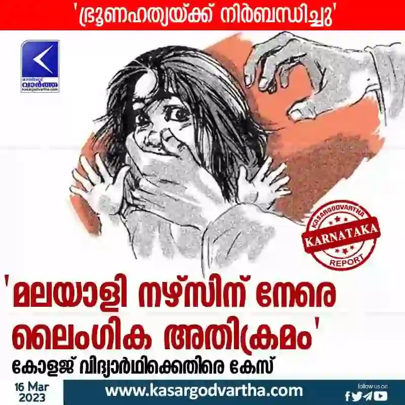 Latest-News, National, Karnataka, Top-Headlines, Mangalore, Crime, Assault, Police, Molestation-Attempt, Nurse, Complaint, 'Assault on Malayali nurse': Case against college student